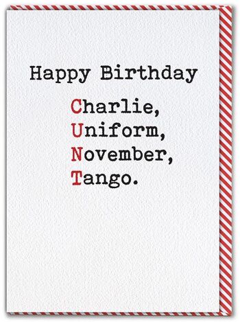 Carte d'anniversaire drôle d'uniforme de Charlie 1