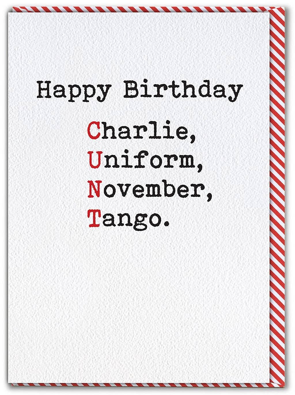 Carte d'anniversaire drôle d'uniforme de Charlie