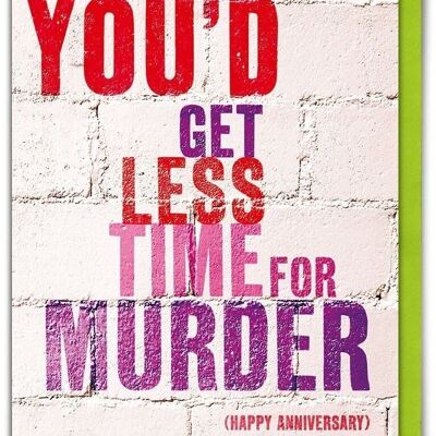 Less Time For Murder Funny Anniversary Card