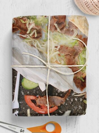 Emballage cadeau kebab drôle **Lot de 2 feuilles pliées** 2