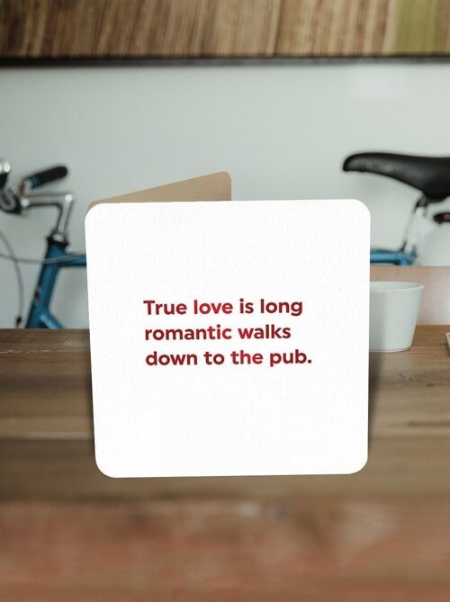 Romantic Walks To Pub Funny Valentines Card