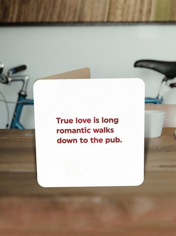 Promenades romantiques au pub Funny Valentines Card 1