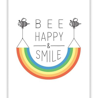 Carte postale heureuse d'abeille