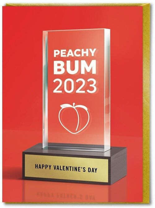 Funny Valentines Card - Peachy Bum