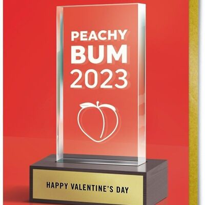 Funny Valentines Card - Peachy Bum