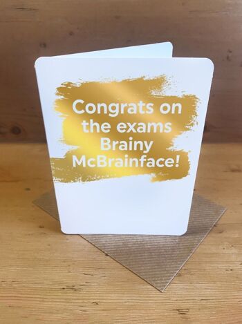 Examens Brainy McBrainface Examens drôles Félicitations Petite carte 2