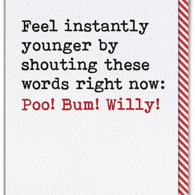 Biglietto di compleanno divertente Poo Bum Willy