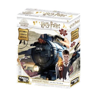 PRIME 3D - Puzzle para rascar tamaño 61x46 cm Harry Potter (Hogwarts Express) , de 500 piezas. Incluye: rascador, escobita y bandeja