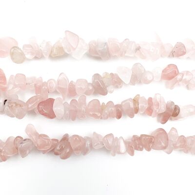 Row of rose quartz chips/baroque