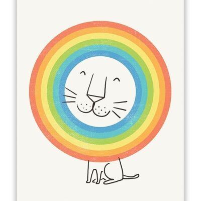 Carte postale de lion heureux