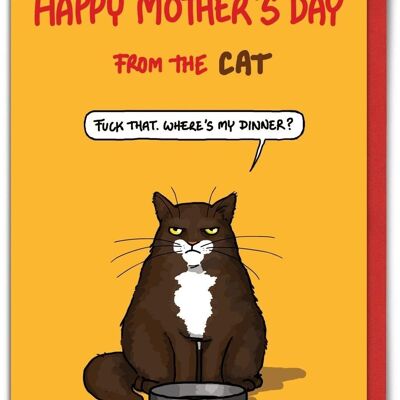 Tarjeta divertida del día de la madre - del gato