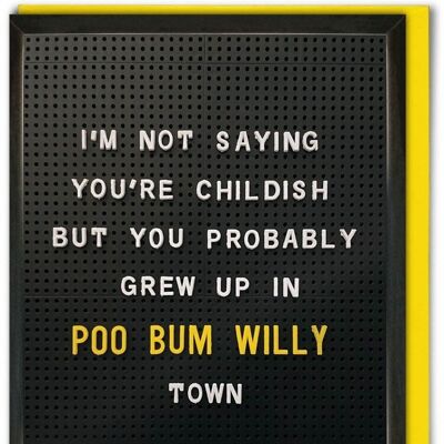 Funny Card - Poo Bum Willy Town