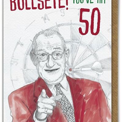 Bullseye 50 Funny 50th Birthday Card