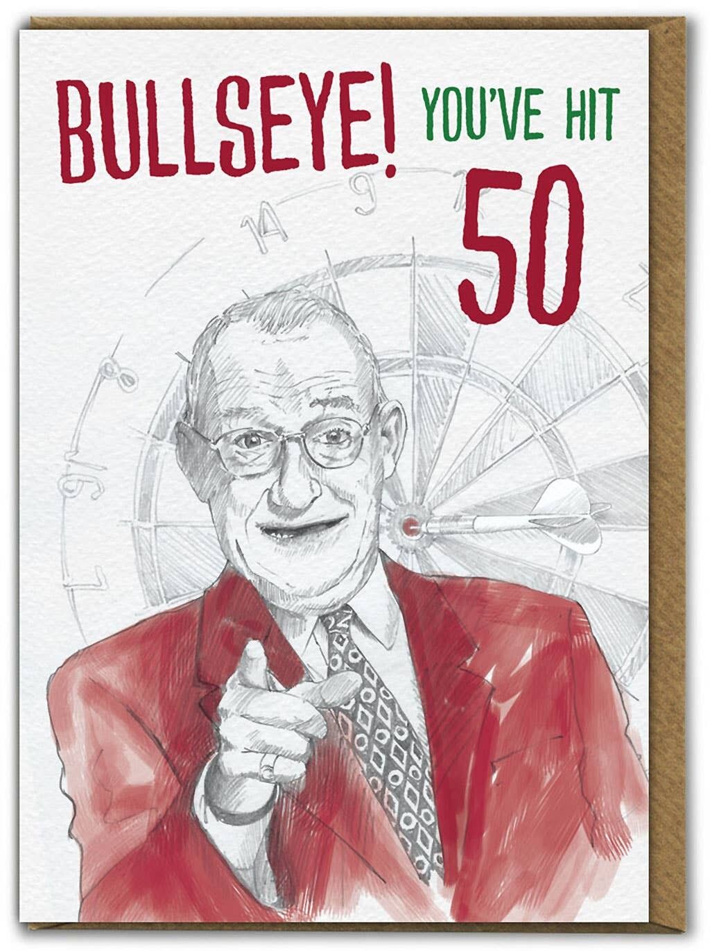 Bullseye 50 Funny 50th Birthday Card