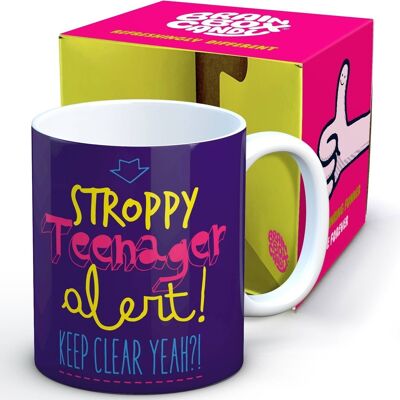 Lustiger Stroppy Teenager (lila) Tasse