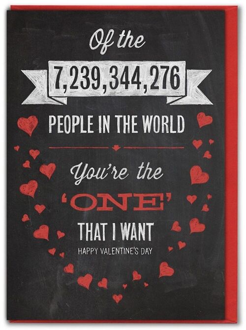 You're The One That I Want Funny Valentines Card