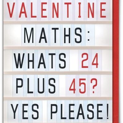 Tarjeta de San Valentín divertida de matemáticas
