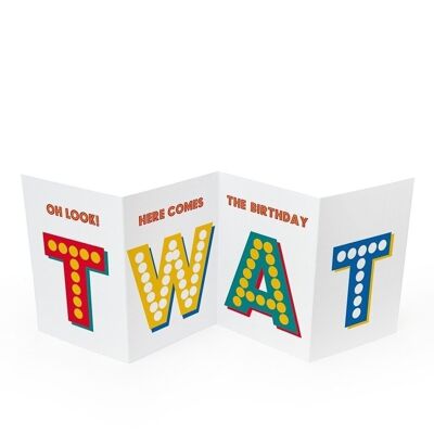 Carte Rude Concertina - Twat d'anniversaire par Brainbox Candy