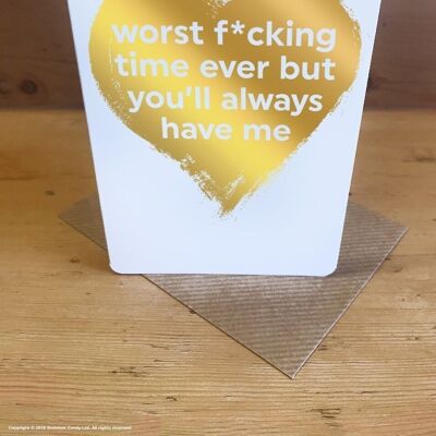 Worst Fucking Time Ever Funny Thinking Of You Small Card