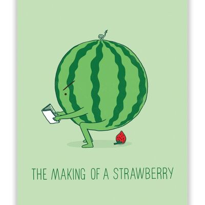 Making A Strawberry Postcard