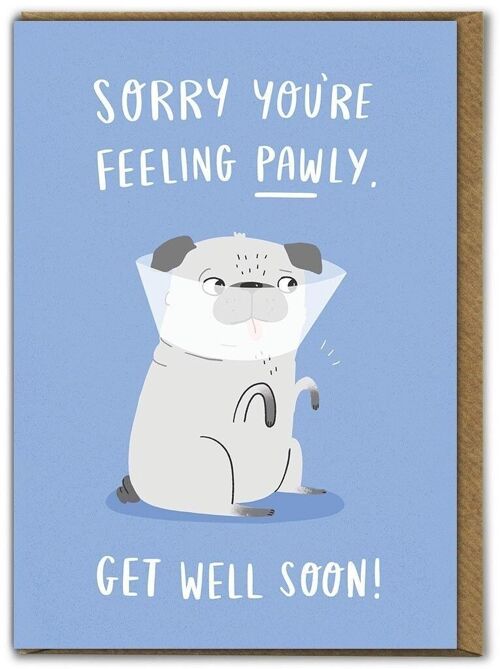 Pawly Get Well Soon Funny Get Well Card
