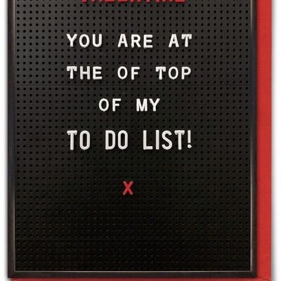 To Do List Funny Valentines Card