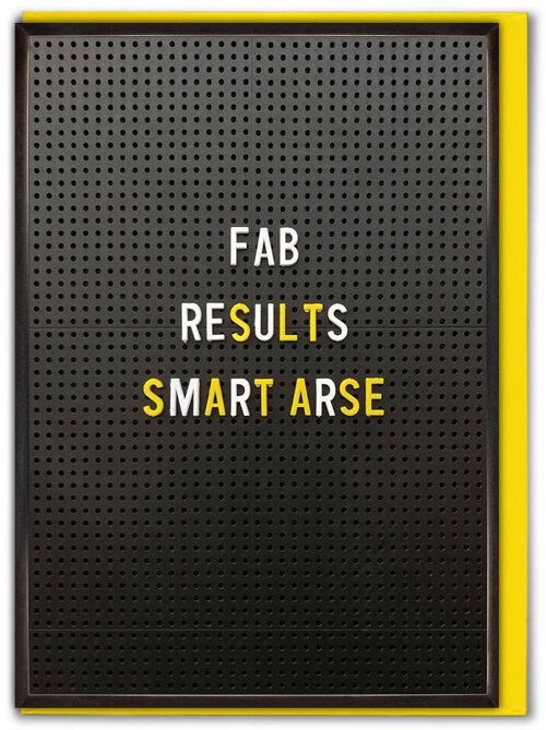 Fab Results Smart Arse Funny Exams Congratulations Card