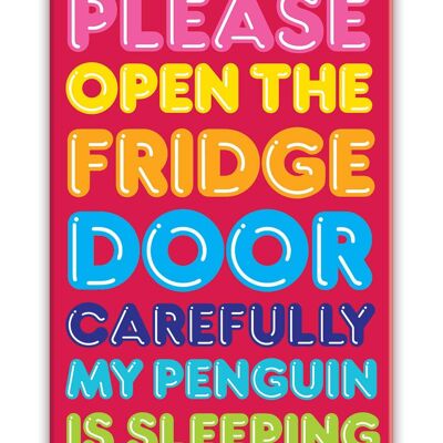 Funny Penguin Sleeping Fridge Magnet