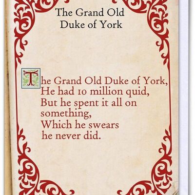 Scheda divertente - Grand Old Duke of York