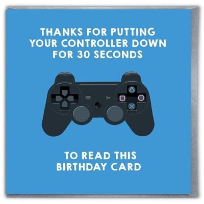 Carte d'anniversaire amusante - Fils/Fille Gaming Bleu