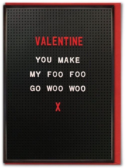 Foo Foo Woo Woo Rude Funny Valentines Card