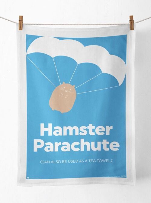 Hamster Parachute Funny Tea Towel