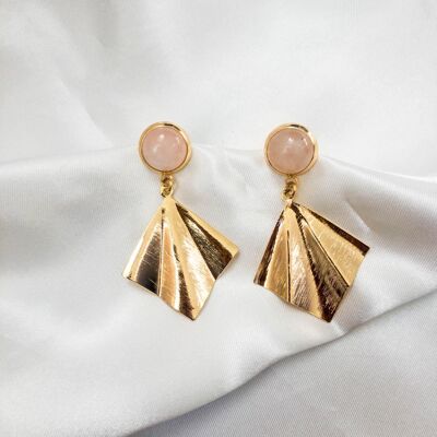 MANON earrings - Rose quartz
