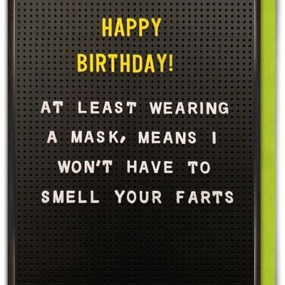 Birthday Mask Funny Isolation Card