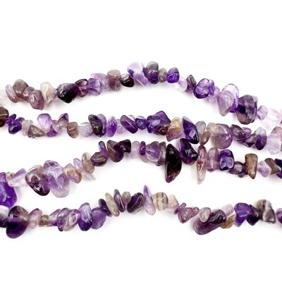 Row of amethyst chips/baroque