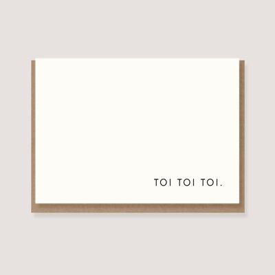 Carte pliée avec enveloppe - "Toi, Toi, Toi"
