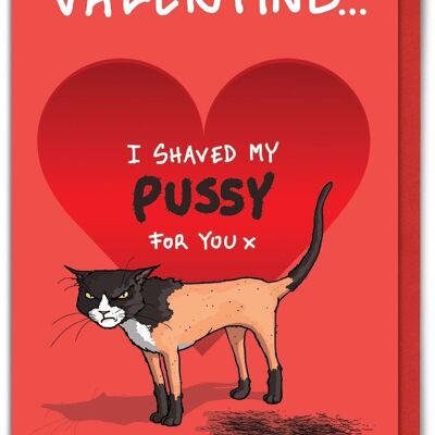 Carte de Saint Valentin drôle - chatte rasée