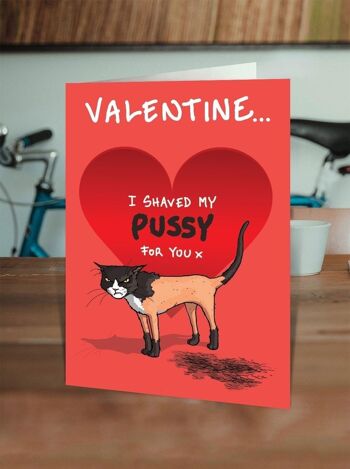 Carte de Saint Valentin drôle - chatte rasée 2