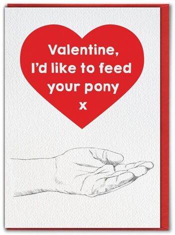 Nourrissez la carte de Saint-Valentin drôle de poney 1