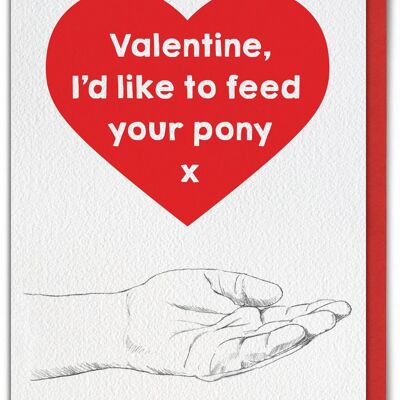 Feed Pony Valentines Funny Valentines Card
