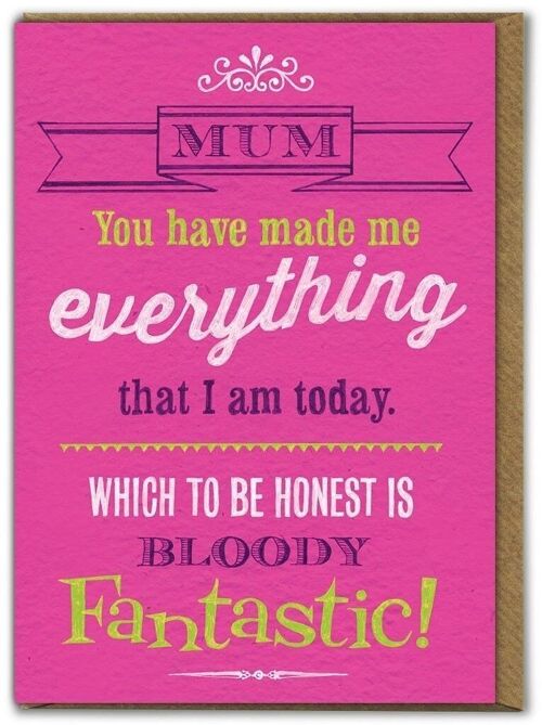 Everything That I Am Today Funny Mother's Day Or Birthday Card