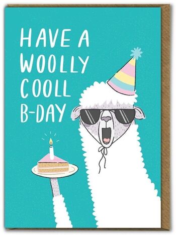 Carte d'anniversaire drôle de jour de Woolly Cooll B 1