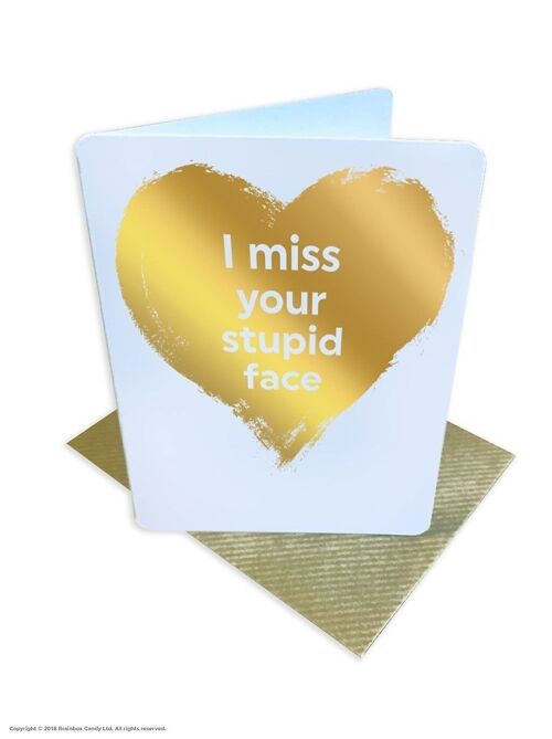 Miss Your Stupid Face Funny Missing You Small Card