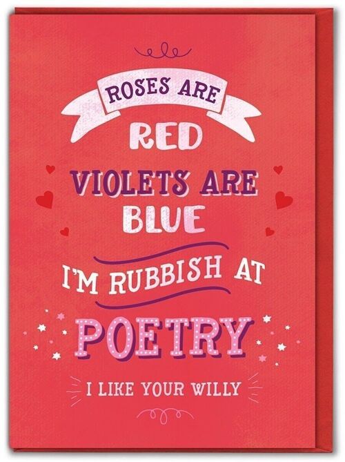 Rubbish At Poetry Funny Valentines Card