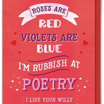 Carte de Saint-Valentin drôle d'ordures à la poésie
