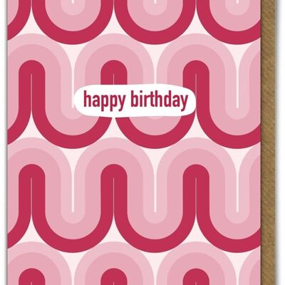 Happy Birthday pink curves card