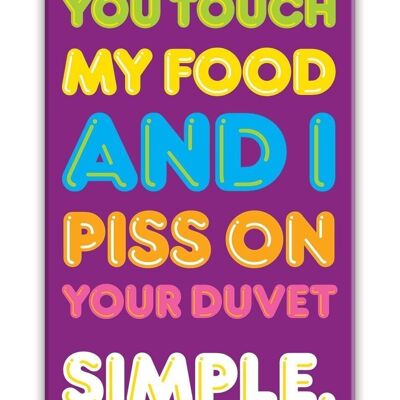 Magnete del frigorifero Touch My Food divertente Funny