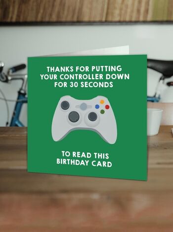 Carte d'anniversaire amusante – fils/fille Gaming Green 2