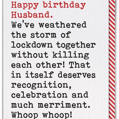 Husband Weathered the Storm Funny Husband Card