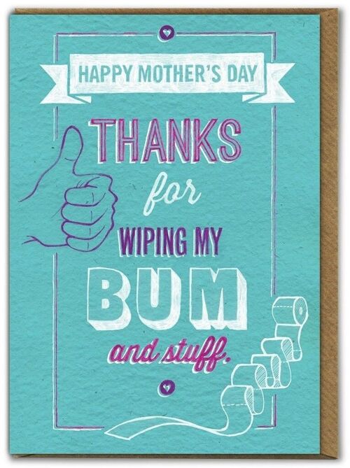 Wiping My Bum Funny Mother's Day Card